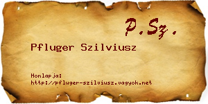 Pfluger Szilviusz névjegykártya
